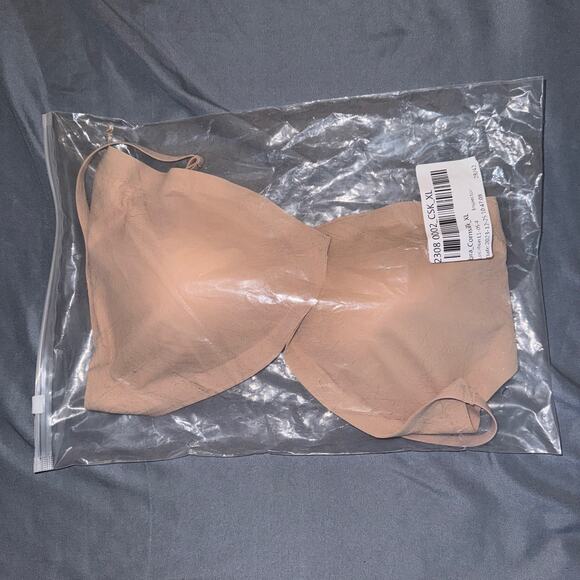 ChiCup Comfort Adj Straps Deep V Front Close Linen (tan) Wireless Bra NWT!!! - Picture 5 of 7